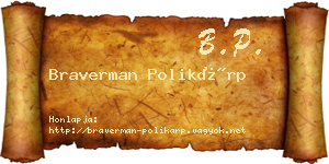Braverman Polikárp névjegykártya